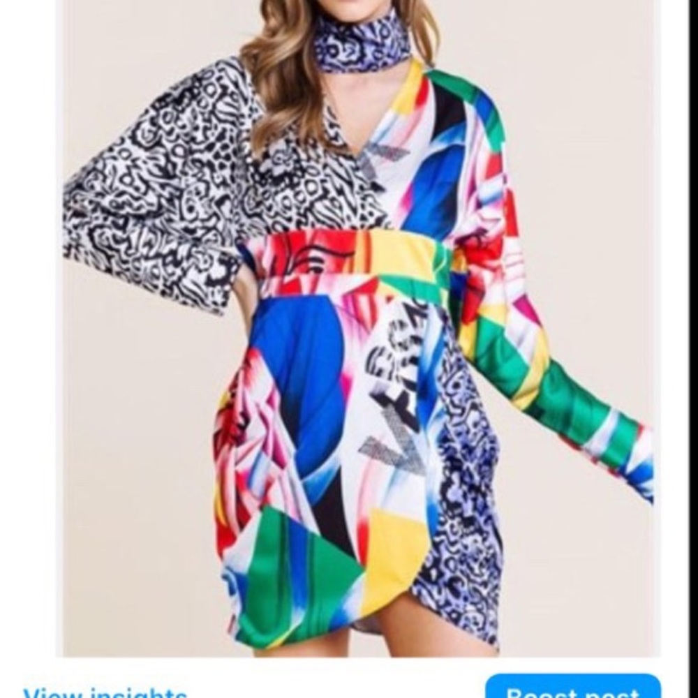 Multicolor Poly Dress